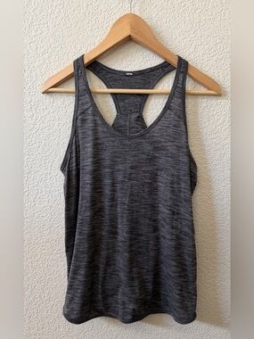 Lululemon Medium (measure) Essential Racerback Yoga Tank Dark Gray -Flaw